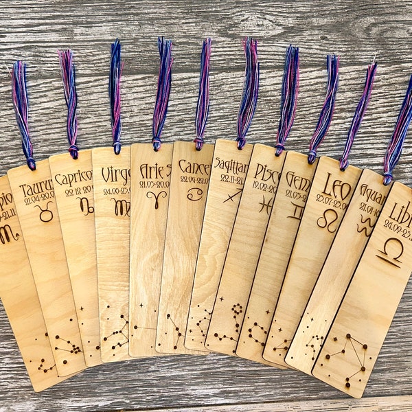 Zodiac sign bookmarks, Bookmark, Zodiac sign, Constellations, Gift idea, Astrology, Zodiac, Bookworm, Reader, Gift, For her, For him, Simple