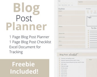 Blog Post Planner | Blogging Templates | Blog Content | Blog Post Template | Blogging Checklist | Content Creation | Instant Download