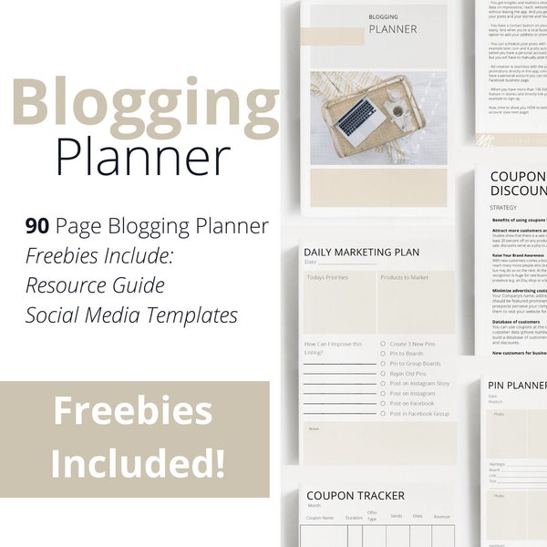 Printable Blog Planner | Blogging Planner | Planner for Bloggers | Blog Branding Kit | Blog Post Planner | Blog Organizer | Business Planner