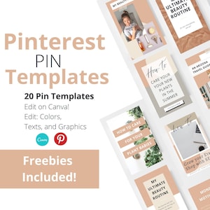 Pinterest Pin Canva Templates | Editable Pinterest Pins | Social Media Marketing | Canva Templates | Blog Branding Kit | Pinterest Marketing