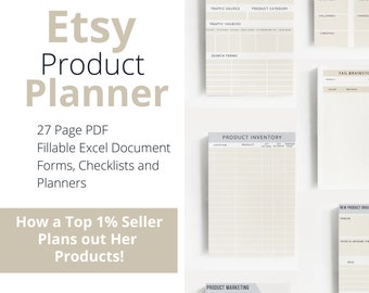 Etsy Product Planner | Etsy Etsy Shop Listing Planner | Etsy SEO Planner | Selling on Etsy | How to Start an Etsy Shop | Instant Download