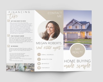 Real Estate Home Buying Brochure | Editable Realtor Brochure | Real Estate Buyers Guide | Real Estate Agent Marketing | Realtor Branding