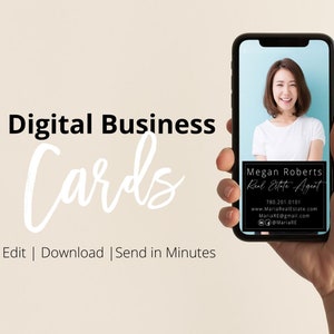 DIY Digital Business Card Template | Business Card Design | Business Card with Photo | Realtor Business Card | Photographer Business Card