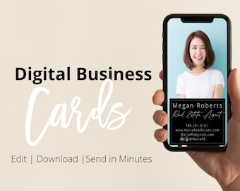 DIY Digital Business Card Template | Business Card Design | Business Card with Photo | Realtor Business Card | Photographer Business Card