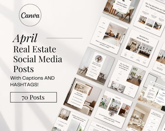 2024 April Real Estate Agent Social Media Posts with Captions | Real Estate Instagram Post | Realtor Post | Real Estate Marketing Template |