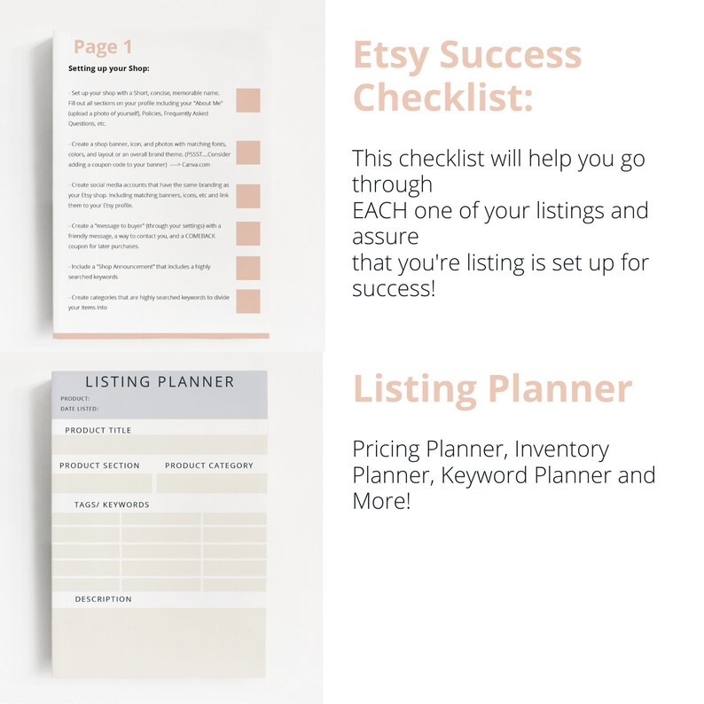 Etsy Shop Planner How to Sell on Etsy Guide Selling on Etsy