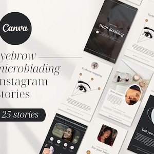 Eyebrow Microblading Instagram Story Templates | Beauty Social Media Posts | Powder Brows | Esthetician Instagram Stories | Lamination | PMU