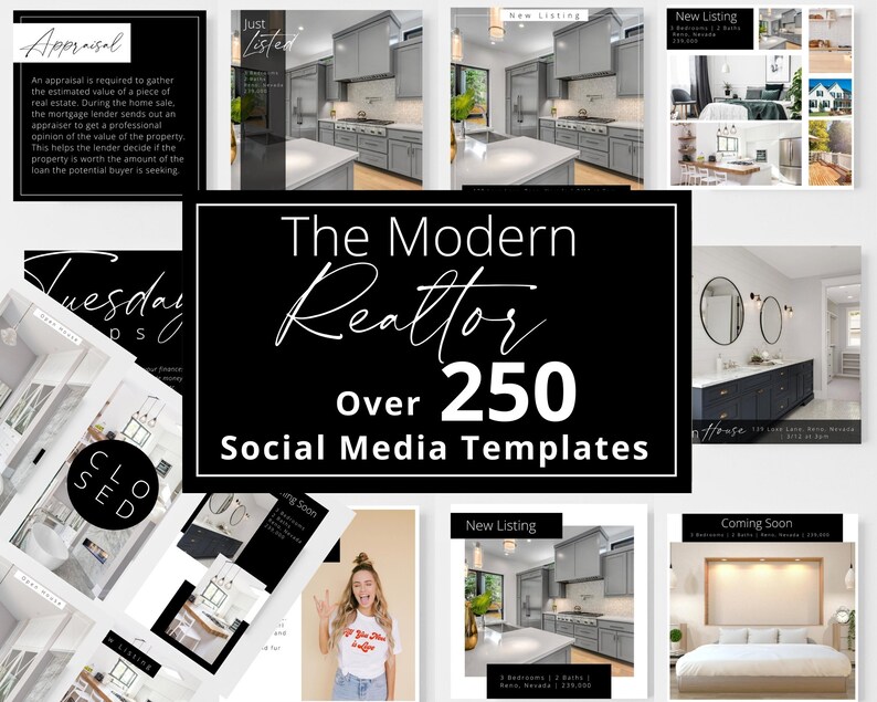 Real Estate Agent Social Media Posts Realtor Marketing Etsy