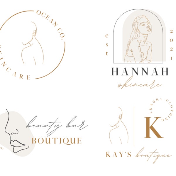 Beauty Logos | Skincare Logos | Spa Logos | Skincare Marketing | Eyelash Tech Branding | Editable Logo Templates | Branding Kit | Instagram