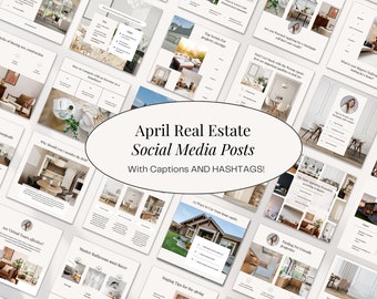 2024 April Real Estate Agent Social Media Posts with Captions | Real Estate Instagram Post | Realtor Post | Real Estate Marketing Template |