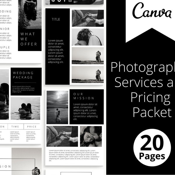 Photographer Pricing and Services Packet | Photographer Welcome Packet | Photographer Guide | Photographer Marketing | Wedding Photographer