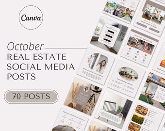 October Real Estate Agent Social Media Posts | Real Estate Instagram Post | Realtor Post | Real Estate Marketing Template | Fall Instagram