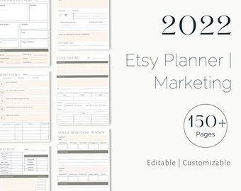 2022 Etsy Marketing Planner | Goal Planner | Etsy Shop Planner | Social Media Planner | Small Business Planner | Branding Kit | Etsy Store