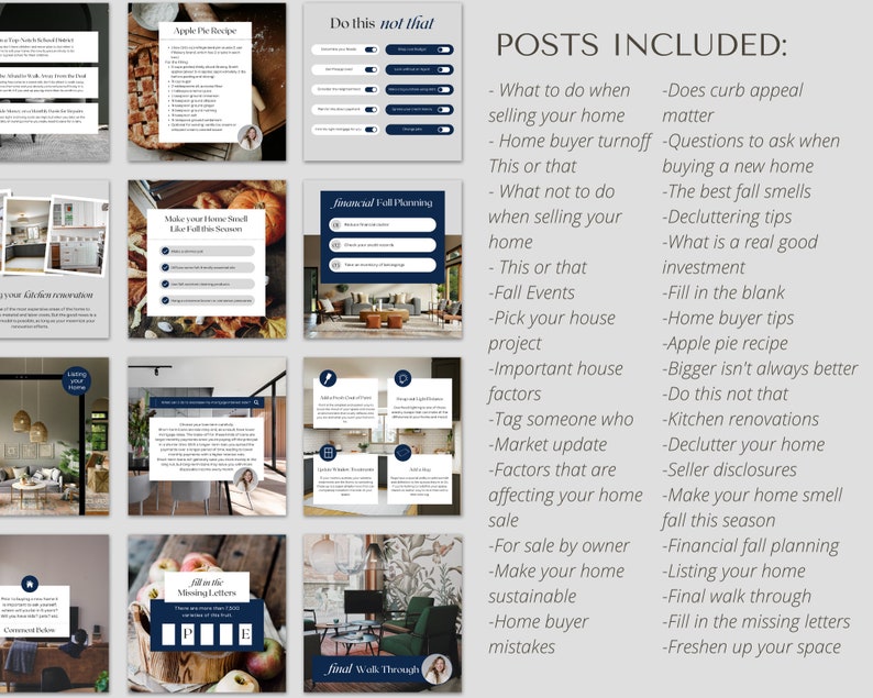 November Real Estate Agent Social Media Posts with Captions Real Estate Instagram Post Fall Realtor Post Modern Marketing Template image 6