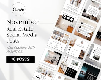 Minimalist November Real Estate Agent Social Media Posts with Captions | Real Estate Instagram Post | Fall Realtor Post | Realtor Marketing