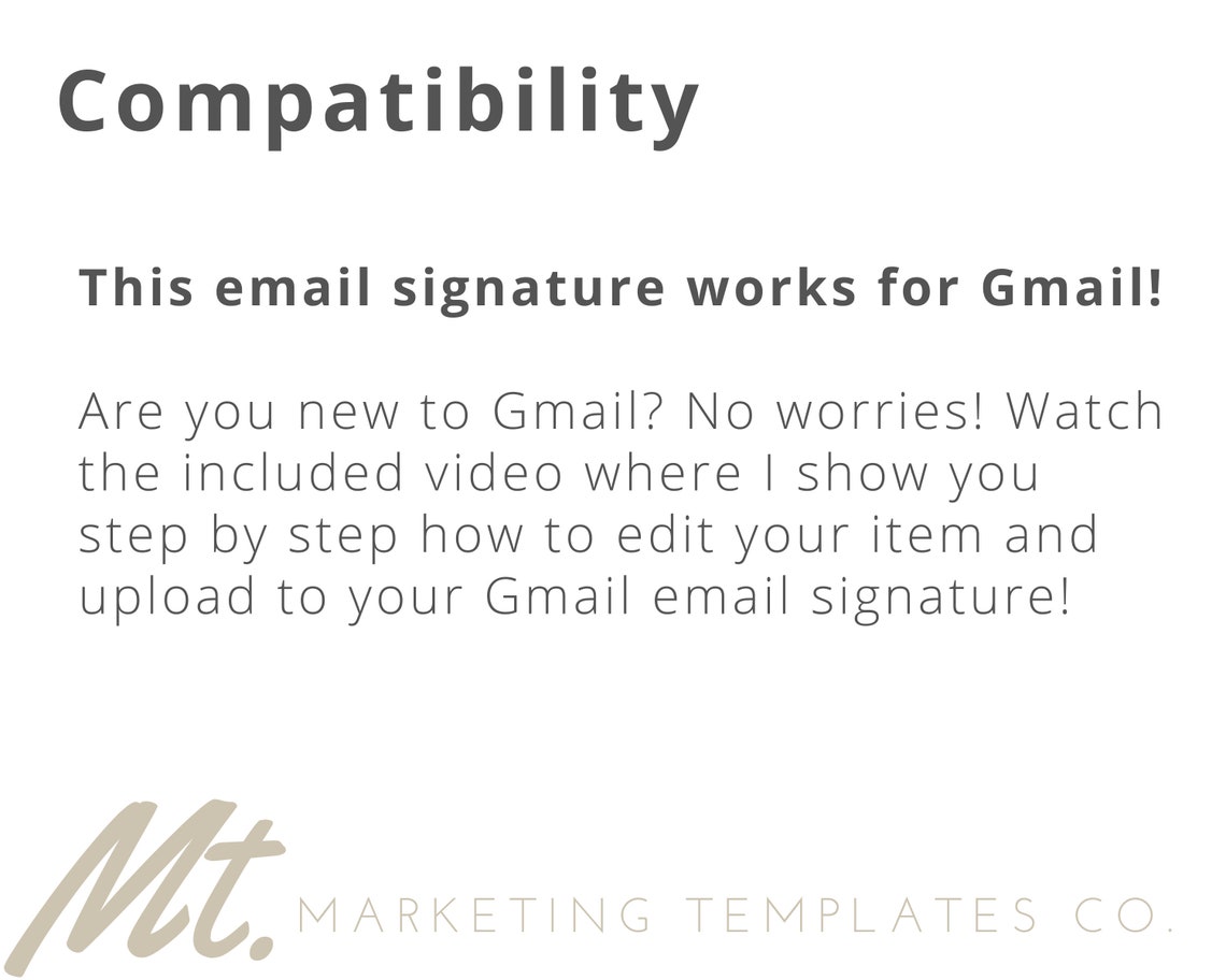Gmail Email Signature Template Customizable Email Template | Etsy