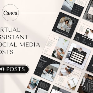 Virtual Assistant Instagram Posts Bundle | VA Instagram Posts | Social Media Templates | Canva Instagram Posts  | Coach | Content Creator