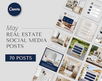 Navy 2024 May Real Estate Agent Social Media Post | Real Estate Instagram Post | Realtor Post | Real Estate Marketing Template | Spring