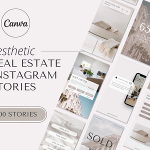 Aesthetic Real Estate Agent Instagram Stories | Real Estate Marketing | Real Estate Instagram Posts | Realtor Instagram Story | Canva