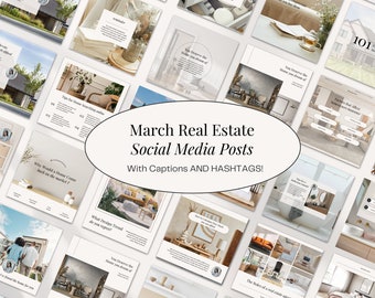 Spring March Real Estate Agent Social Media Posts with Captions | Real Estate Instagram Post | Realtor Post | Real Estate Marketing Template