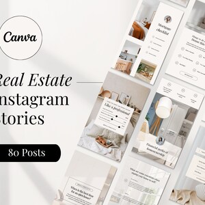 Aesthetic Real Estate Agent Instagram Stories | Real Estate Marketing | Real Estate Instagram Posts | Realtor Instagram Story | Canva