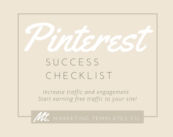 Pinterest Success Checklist | Pinterest Marketing Strategy | Social Media Strategy Guide | Social Media Planner | Etsy Seller's Guide