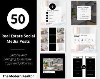 Real Estate Social Media Post Templates | Real Estate Marketing | Real Estate Social Media Content | Instagram Posts | Facebook Posts