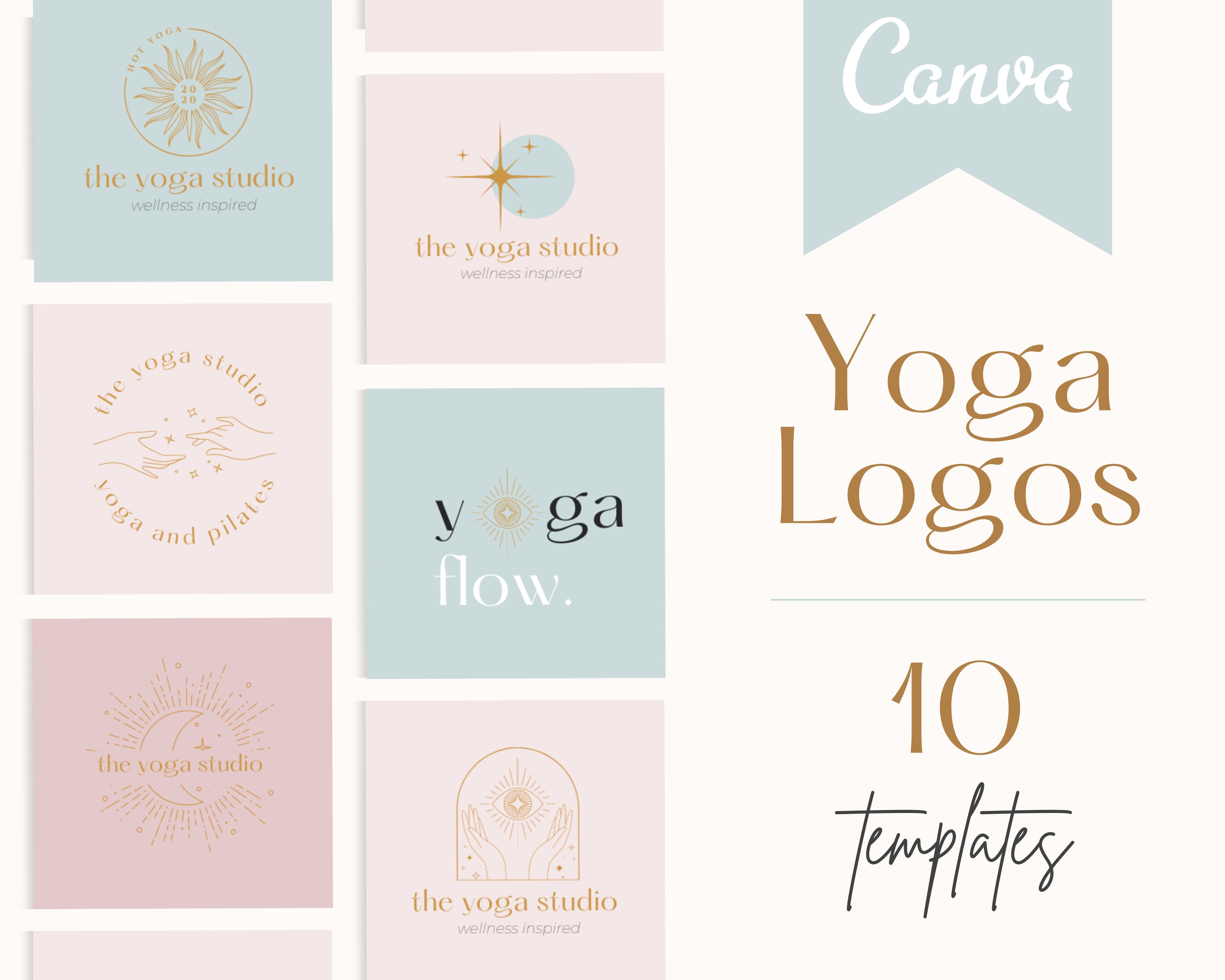 Yoga Logos Wellness Logos Yoga Branding Wellness Marketing Editable Logo  Templates Branding Kit Instagram Mystical Magical 
