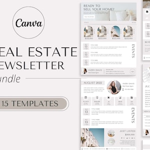 Lot de newsletters pour agents immobiliers | Circulaire sur l'immobilier | Modèles de marketing immobilier | Mise à jour du marché | Nouvelles inscriptions pour agent immobilier | Été
