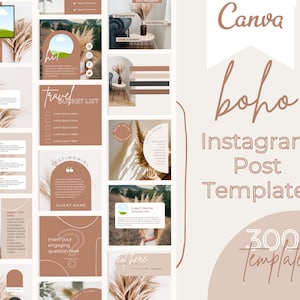 Boho Instagram Post Templates | Social Media Templates Canva | Course Creator Templates | Instagram Post Templates | Content Creator | Quote