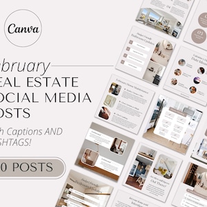 February Real Estate Agent Social Media Posts with Captions Real Estate Instagram Post Realtor Post Real Estate Marketing Template image 1