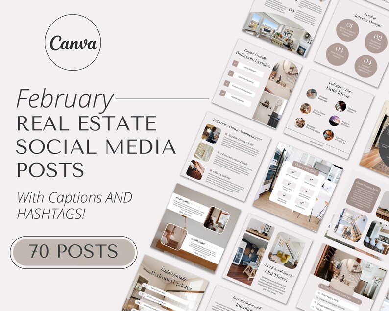 February Real Estate Agent Social Media Posts with Captions Real Estate Instagram Post Realtor Post Real Estate Marketing Template image 1