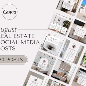 Postagens nas redes sociais para agentes imobiliários de agosto de 2024 | Postagens de imóveis no Instagram | Postagens de corretor de imóveis | Modelos de marketing imobiliário | Verão