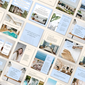 Modelos de mídia social para agentes imobiliários de praia | Marketing Imobiliário | Marca | Postagens nas redes sociais do Canva | Postagem do Instagram do corretor de imóveis
