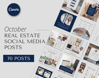 October Real Estate Agent Social Media Posts | Real Estate Instagram Post | Realtor Post | Real Estate Marketing Template | Fall Instagram