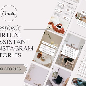 Virtual Assistant Instagram Story Bundle | Social Media Templates | VA Instagram Posts | Canva Instagram Stories  | Coach | Content Creator