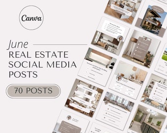 2024 June Real Estate Agent Social Media Posts | Real Estate Instagram Posts | Realtor Posts | Real Estate Marketing Templates | Summer