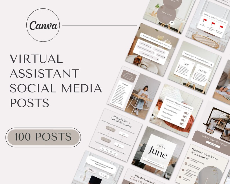 Virtual Assistant Instagram Posts Bundle Social Media Etsy Australia