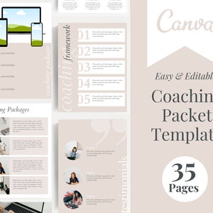 Coaching Packet Template | Client Welcome Guide | New Client Packet | Service Guide | Pricing and Services Packet | Template for Coaches