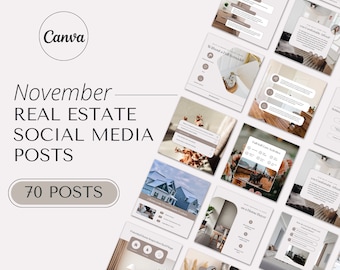 November Real Estate Agent Social Media Posts | Real Estate Instagram Post | Realtor Post | Real Estate Marketing Template | Fall Instagram