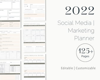 2022 Social Media Marketing Planner | Goal Planner | Small Business Planner | 2022 Planner | Instagram Planner | Blog Planner | Etsy Planner