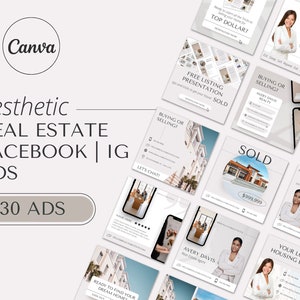 Aesthetic Real Estate Facebook Ads | Real Estate Social Media Advertising | Realtor Marketing | Real Estate Agent Branding | Instagram Ads