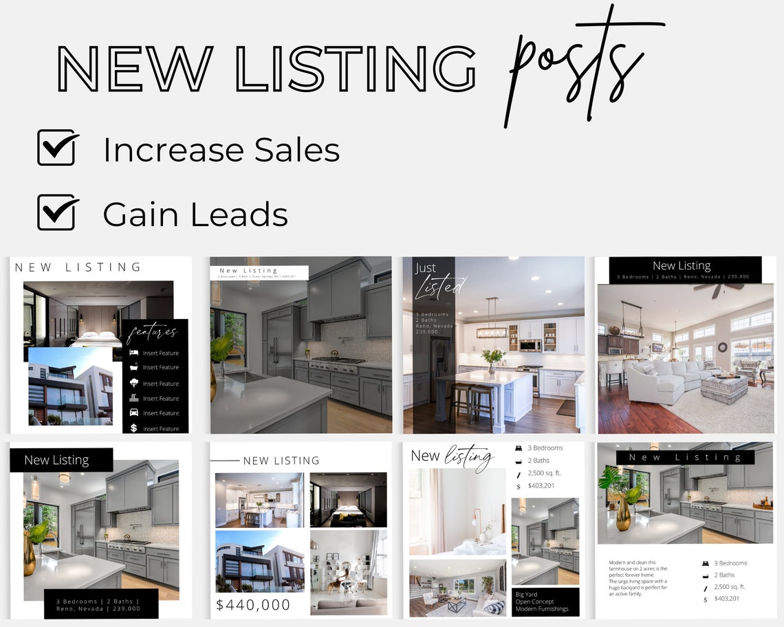 Real Estate Agent Social Media Templates Bundle Real Estate Etsy