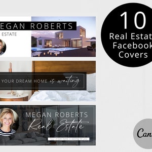 Real Estate Facebook Cover Templates | Real Estate Social Media Templates | Realtor Marketing | Real Estate Agent Branding | Canva Templates