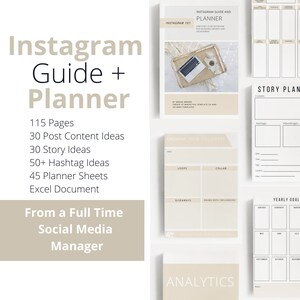 Instagram Guide and Planner | Social Media Planner | Instagram Content Planner | Business Planner | Blogging Planner | Social Media Guide