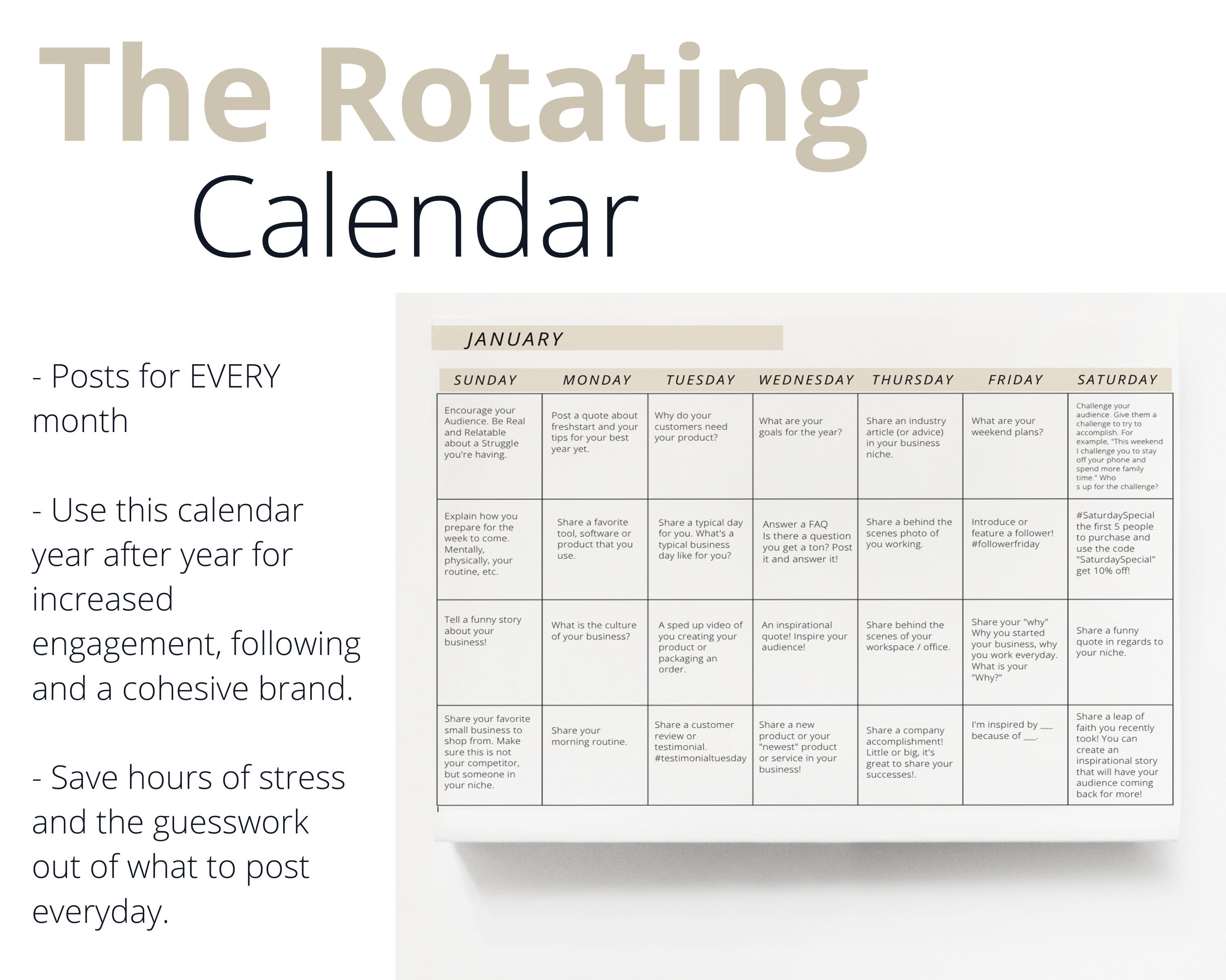 Social Media Content Calendar Social Media for Small Businesses Social  Media Marketing Social Media Planner Etsy Sellers - Etsy