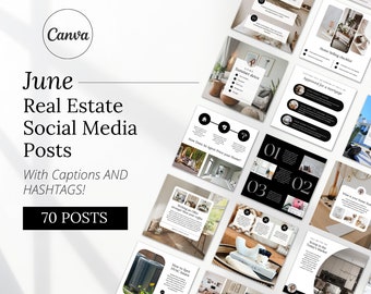 Minimalist June Real Estate Agent Social Media Posts with Captions | Real Estate Instagram Posts | Realtor Posts | Real Estate Marketing