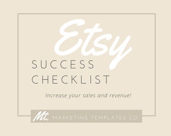 Etsy Seller Success Checklist | Increase Sales and Revenue with this Etsy Seller's Guide | Top Selling Etsy Shop Guide | Etsy Branding Kit