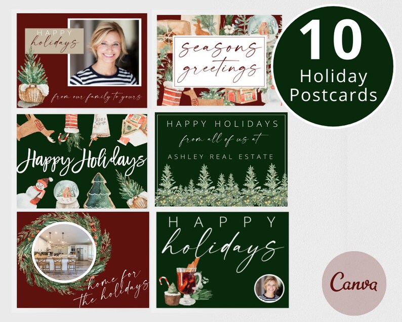 Holiday Business Postcards Real Estate Postcards Happy Etsy