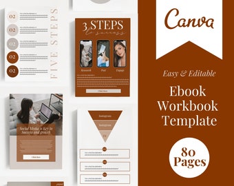 Canva Ebook Template | Editable Workbook Template | Course Workbook | Blogger Ebook | Lead Magnet Canva | Course Creator | Checklist